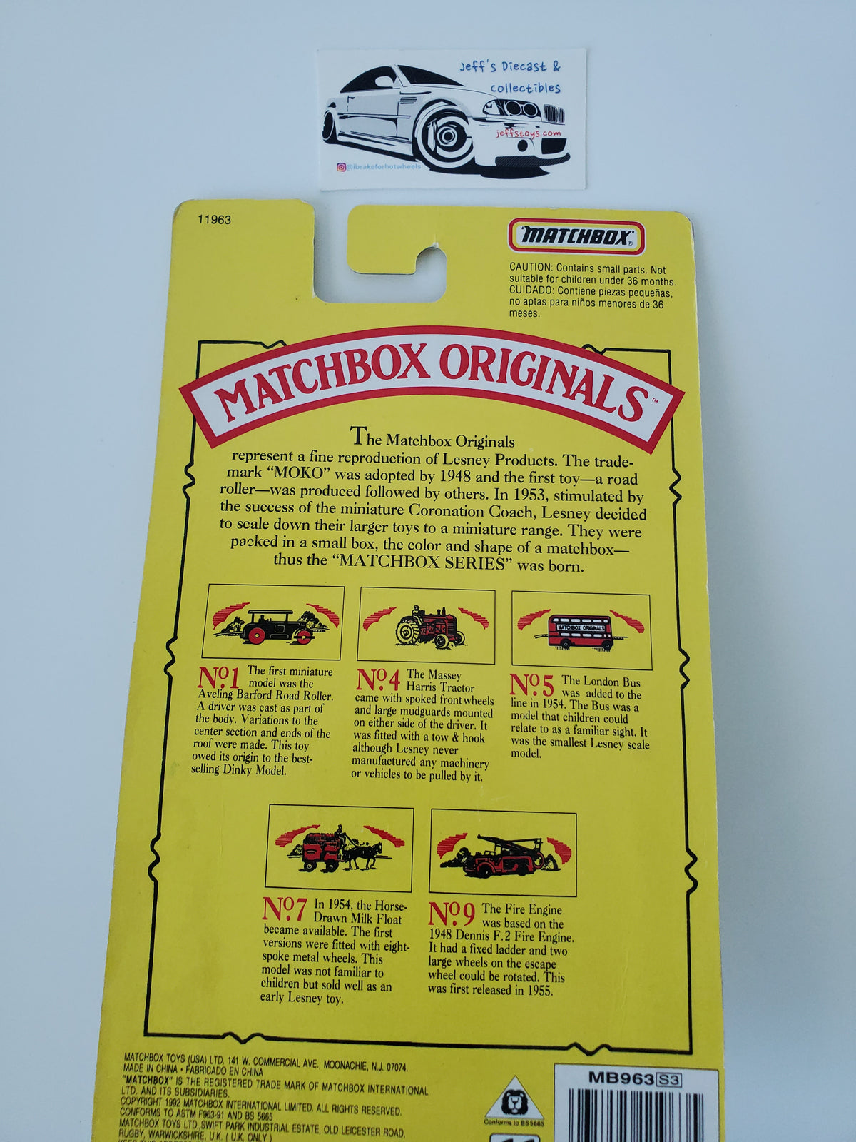 1992 Matchbox Originals No 5 London Bus