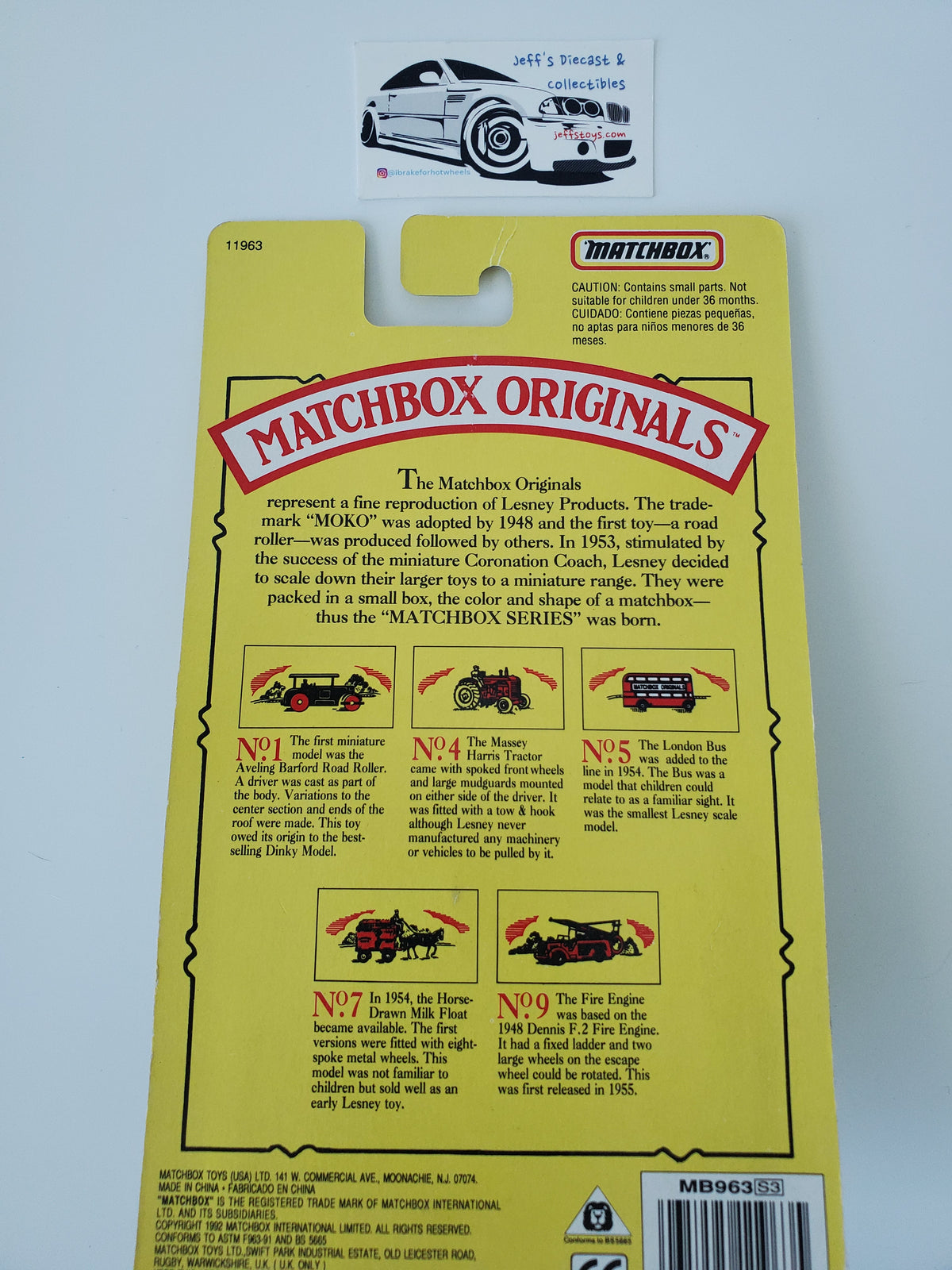1992 Matchbox Originals No 7 Horse Drawn Milk