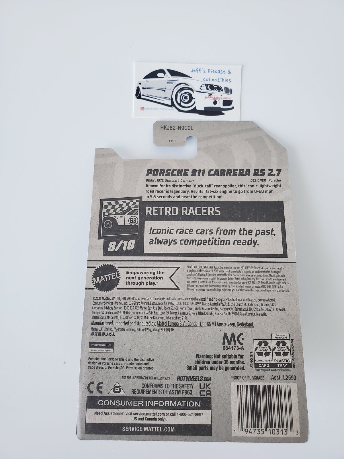 2023 Hot Wheels Porsche 911 Carrera RS 2.7 #125