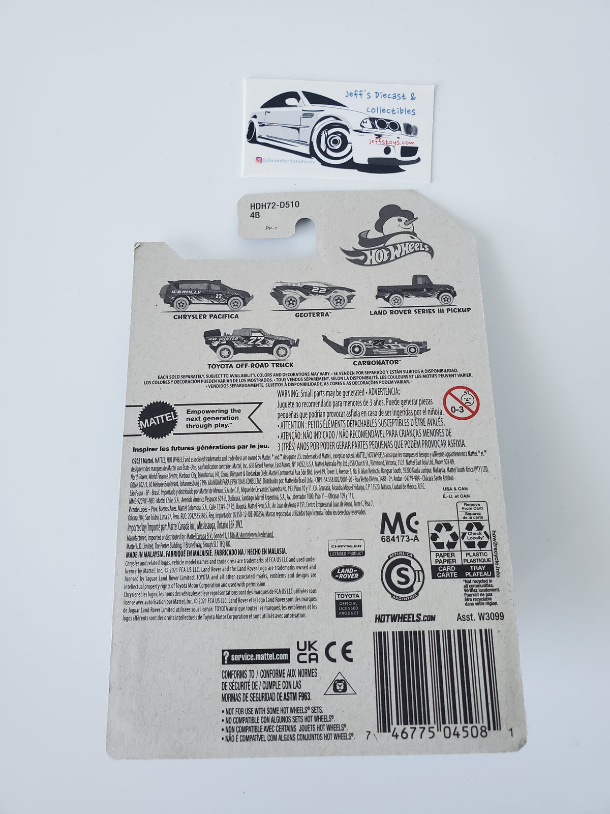 2022 Hot Wheels Toyota Off Road Truck Holiday Edition
