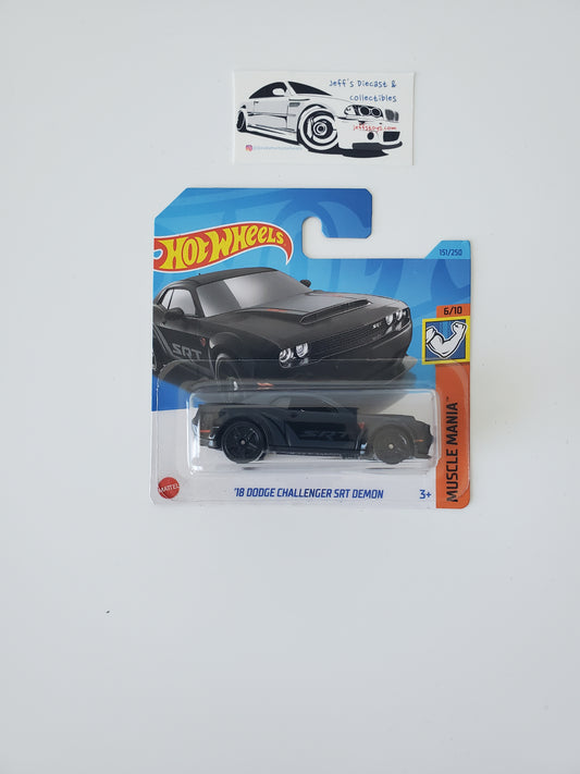 2023 Hot Wheels '18 Dodge Challenger SRT Demon #151 Black Short Card