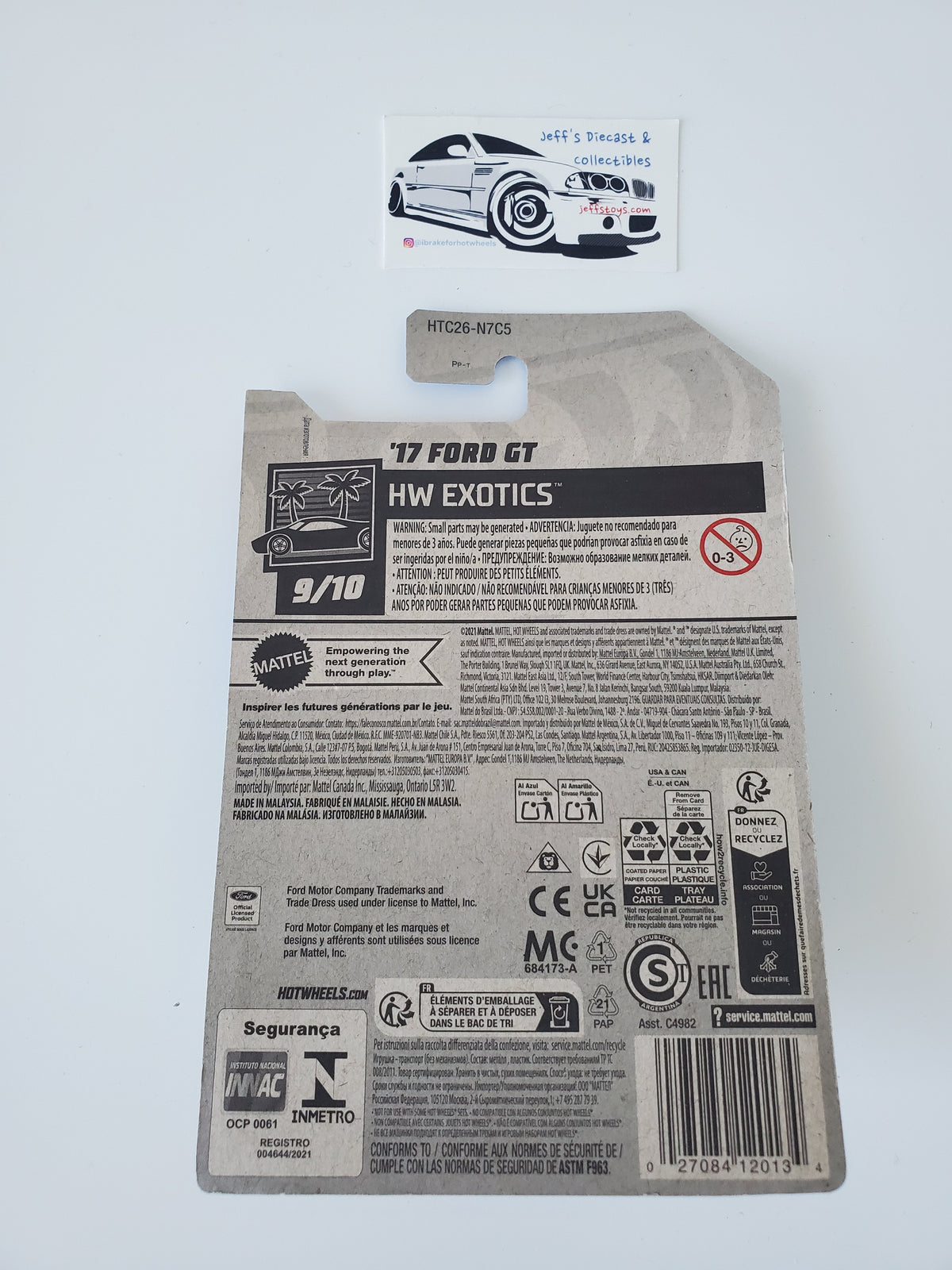 2023 Hot Wheels '17 Ford GT #240 International Card
