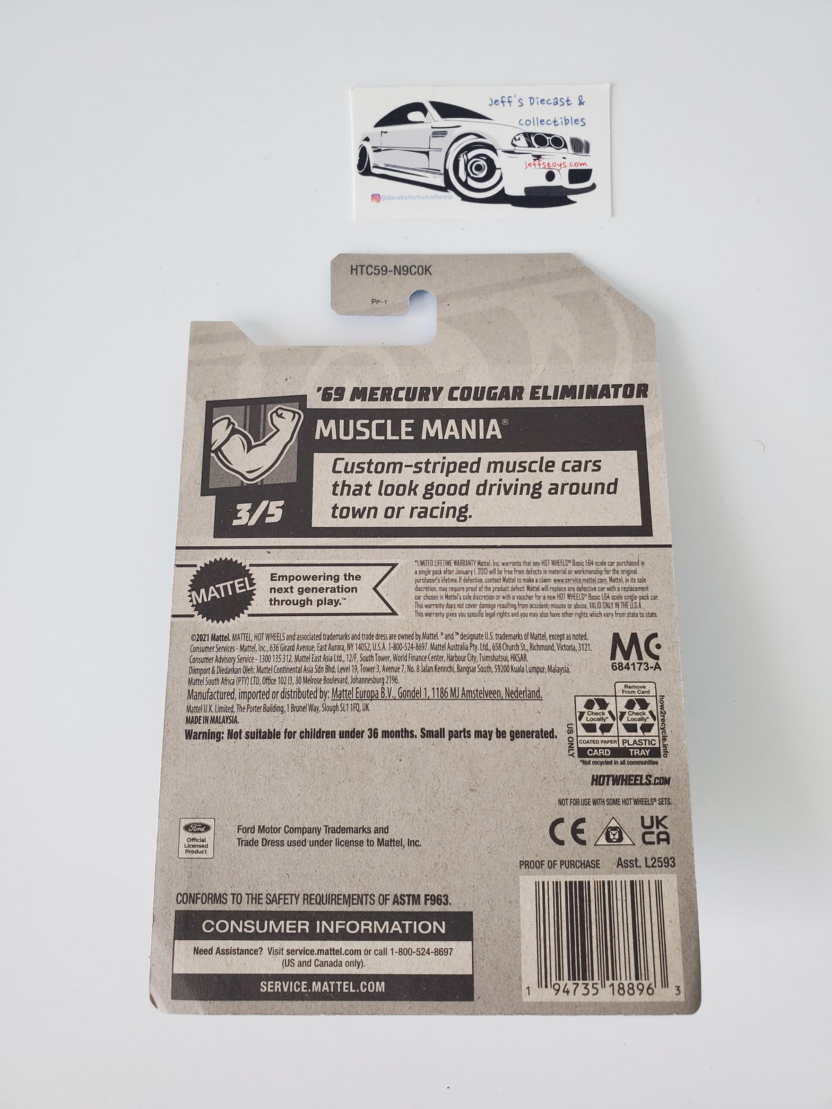 2023 Hot Wheels '69 Mercury Cougar Eliminator #171