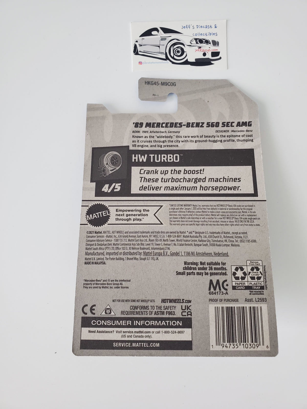 2023 Hot Wheels '89 Mercedes-Benz 560 SEC AMG #150