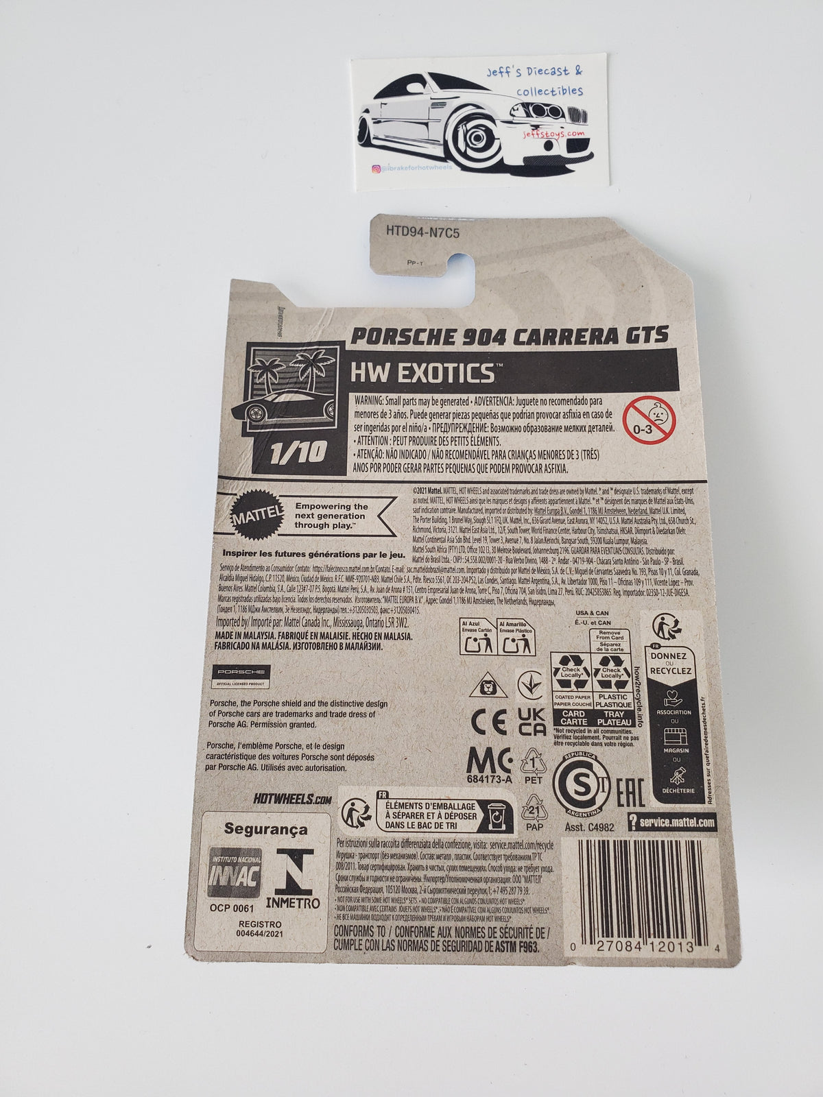2024 Hot Wheels Porsche 904 Carrera GTS #158 Damaged International Card