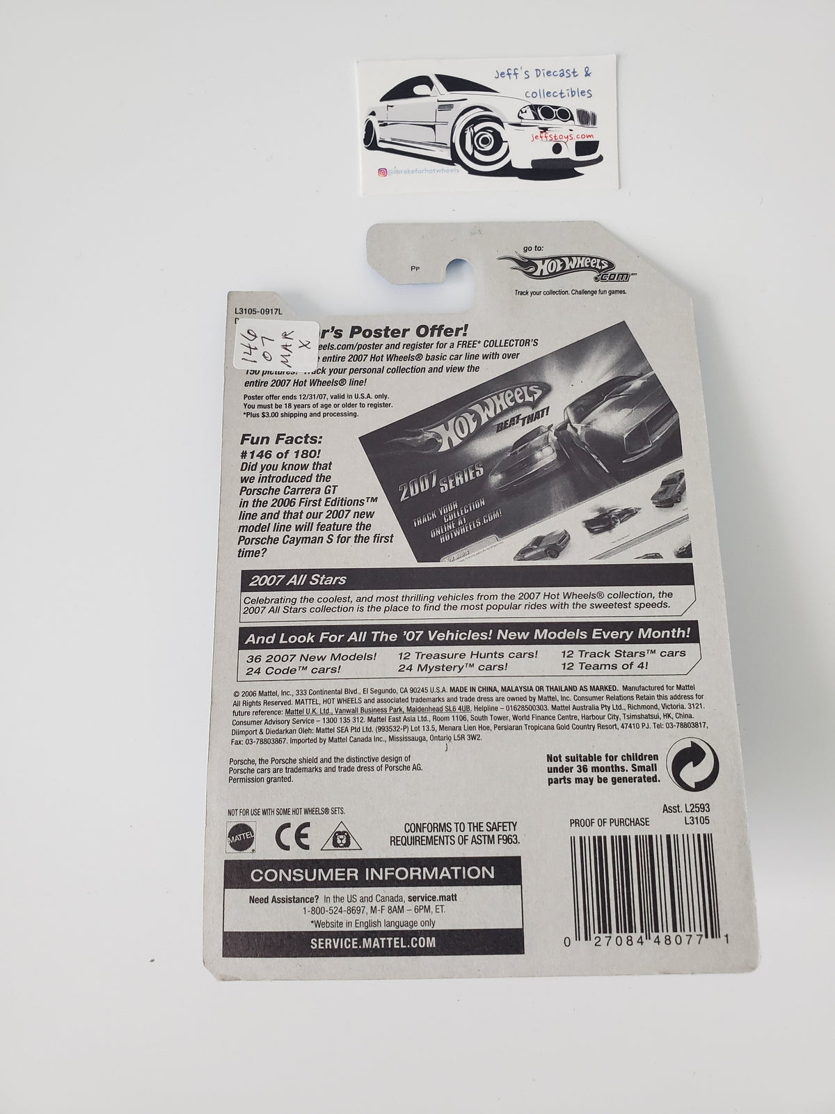 2007 Hot Wheels Porsche 911 GT3 Cup #146 Red
