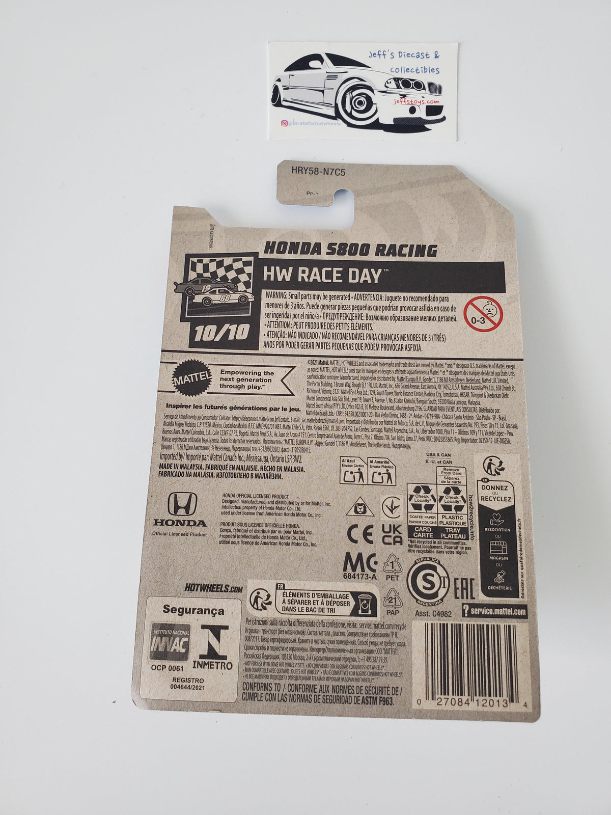 2024 Hot Wheels Honda S800 Racing #209 International Card