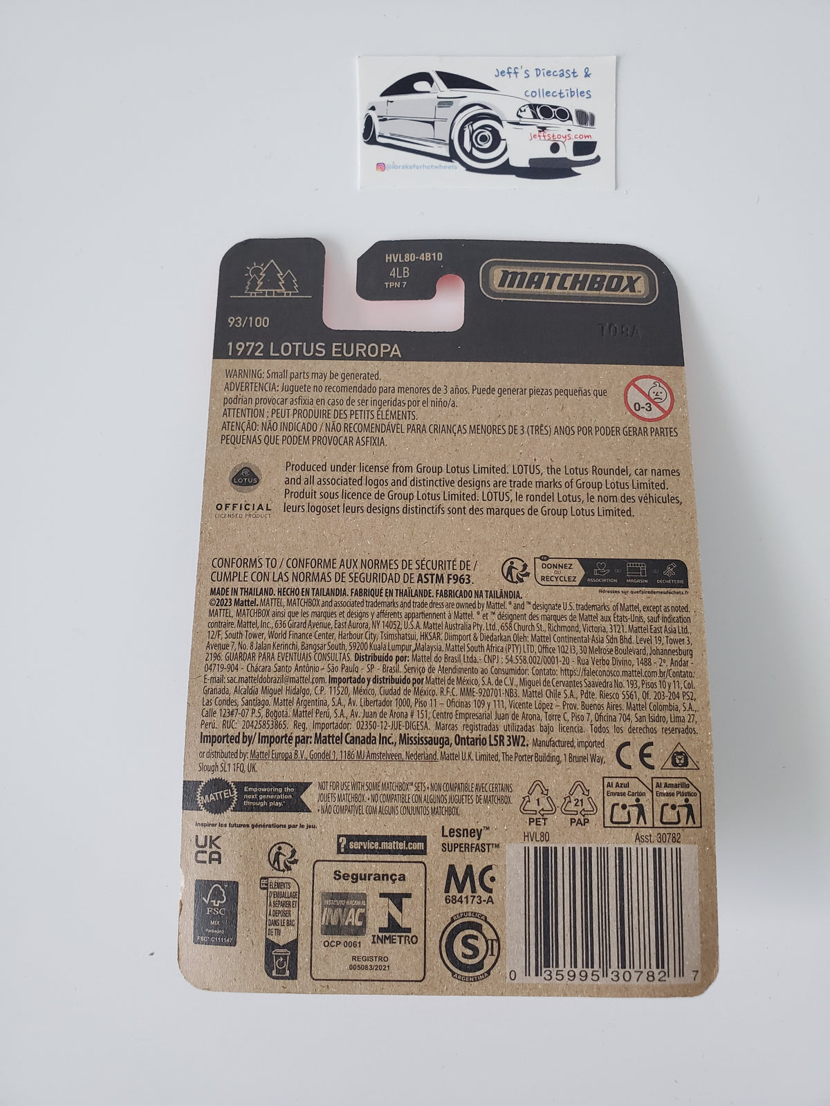 2024 Matchbox 1972 Lotus Europa #93