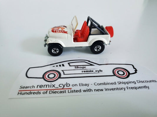 1981 Hot Wheels Jeep CJ-7 - White with Red Interior - Excellent!