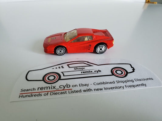 1986 Hot Wheels Ferrari Testarossa w/Tan & Red Interior - Cereal Promo Car