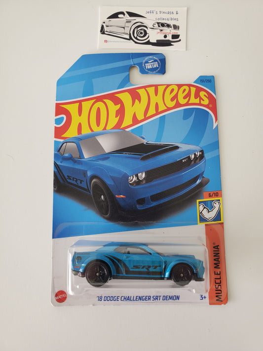 2023 Hot Wheels '18 Dodge Challenger SRT Demon Blue