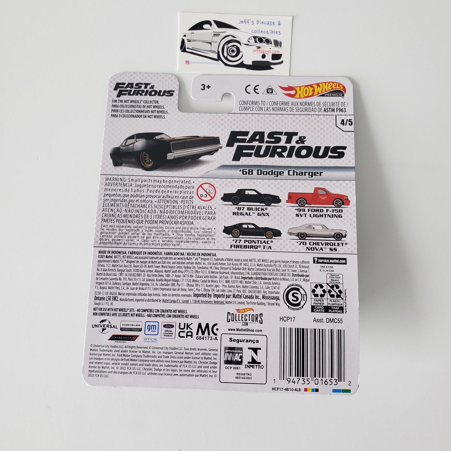 2022 Hot Wheels Fast and Furious '68 Dodge Charger