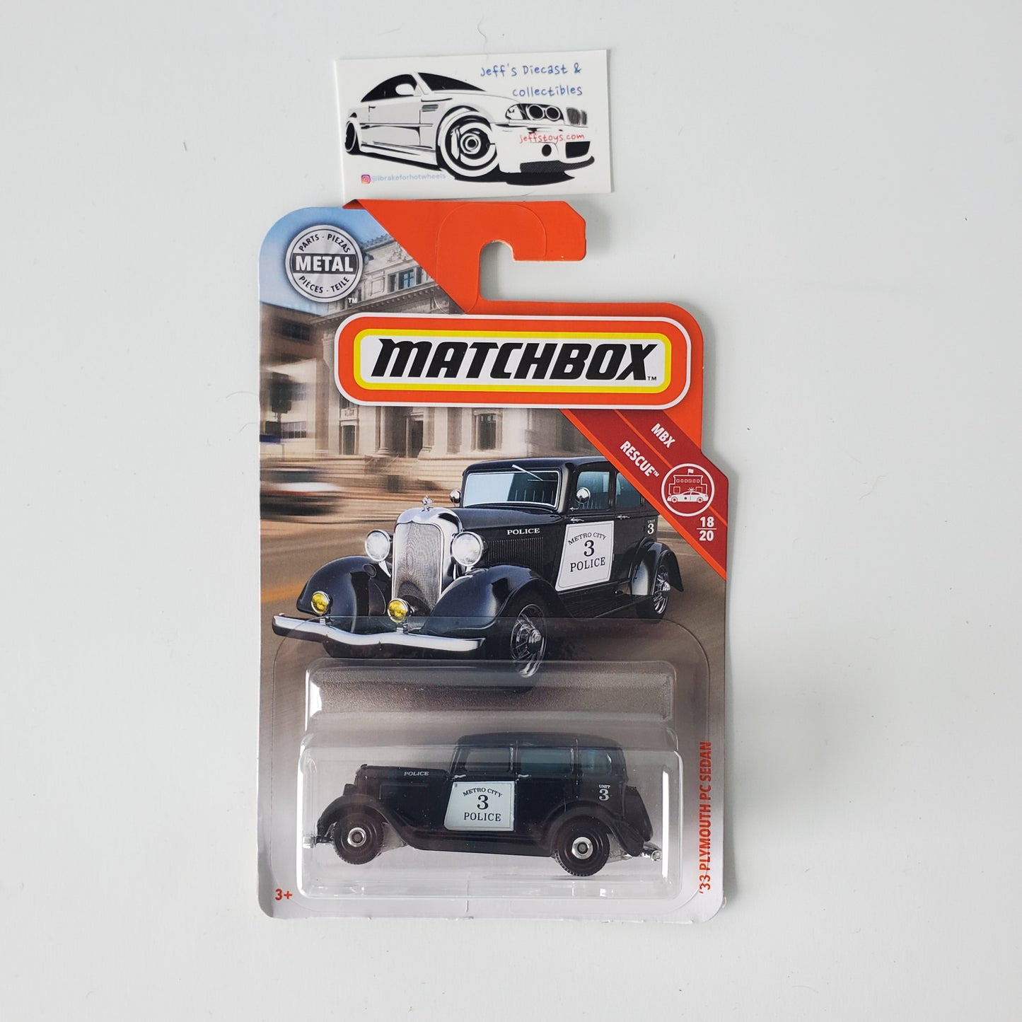 2020 Matchbox '33 Plymouth PC Sedan Police Car