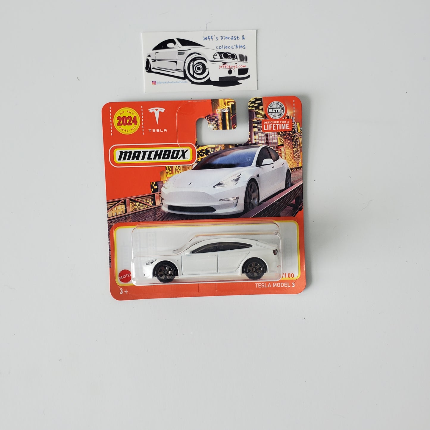 2024 Matchbox Tesla Model 3 Short Card First Edition Short Card