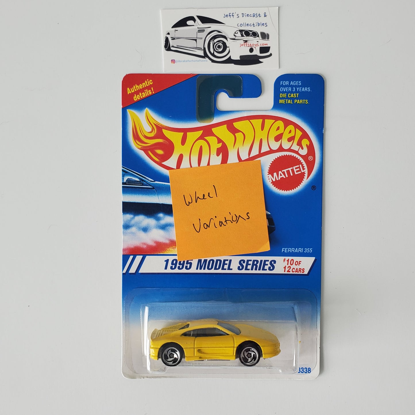 1995 Hot Wheels Ferrari 355 #350 Rare t/b Wheels