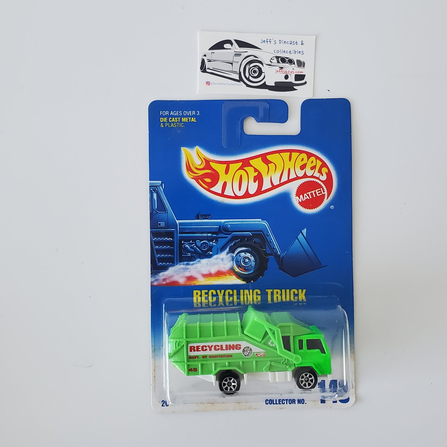 1991 Hot Wheels Recycling Truck #143 Green 5 Spoke