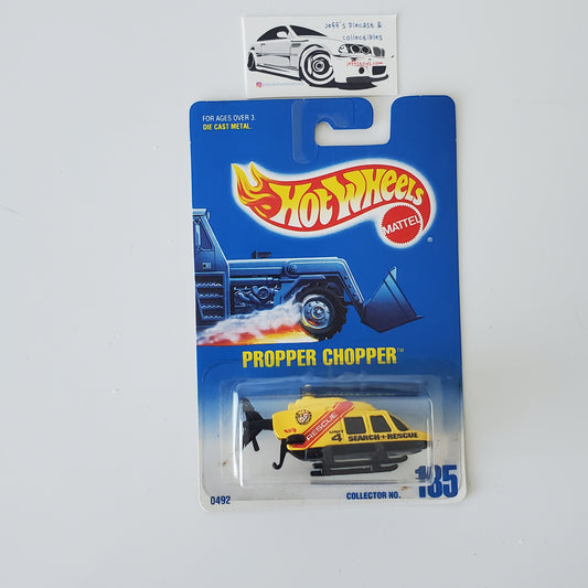 1991 Hot Wheels Propper Chopper #185 Yellow/Black