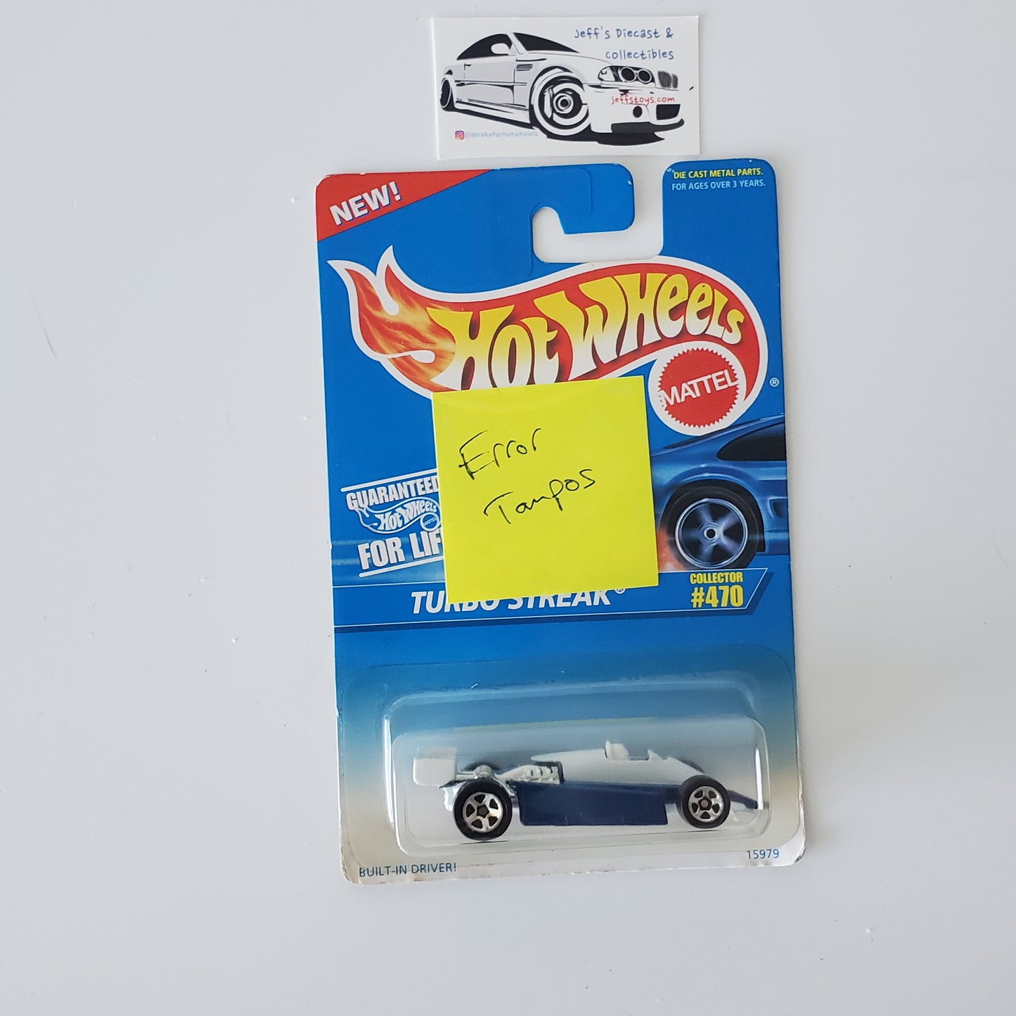 1996 Hot Wheels Turbo Streak #470 **Error No Tampos