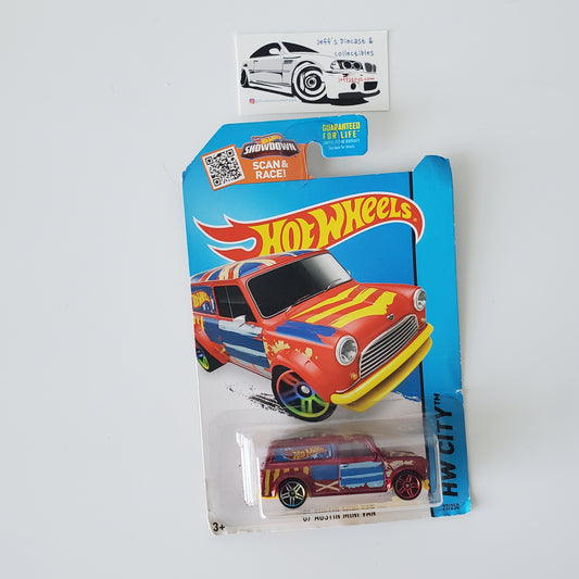 2015 Hot Wheels '67 Austin Mini Van #27 **Damaged Card