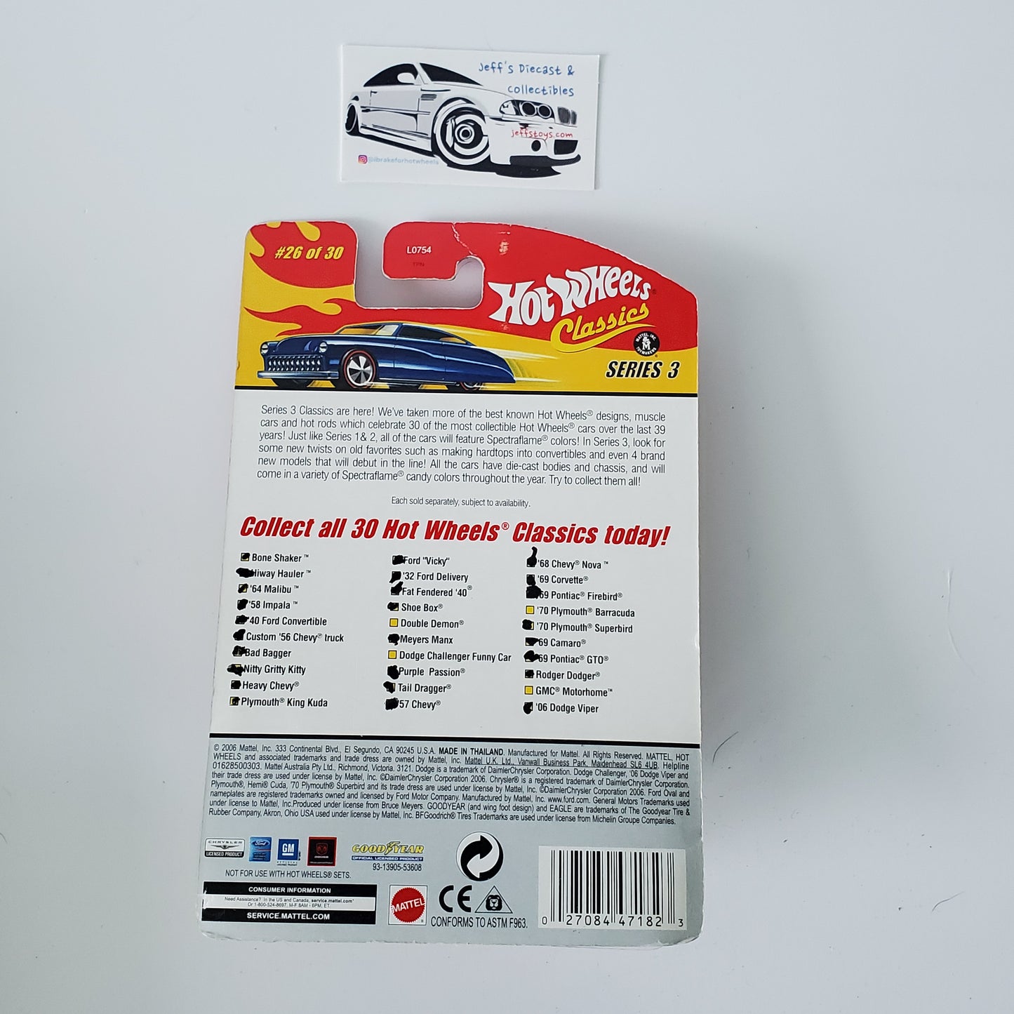 2006 Hot Wheels Classics Series 3 '69 Camaro Chrome **Damaged Card