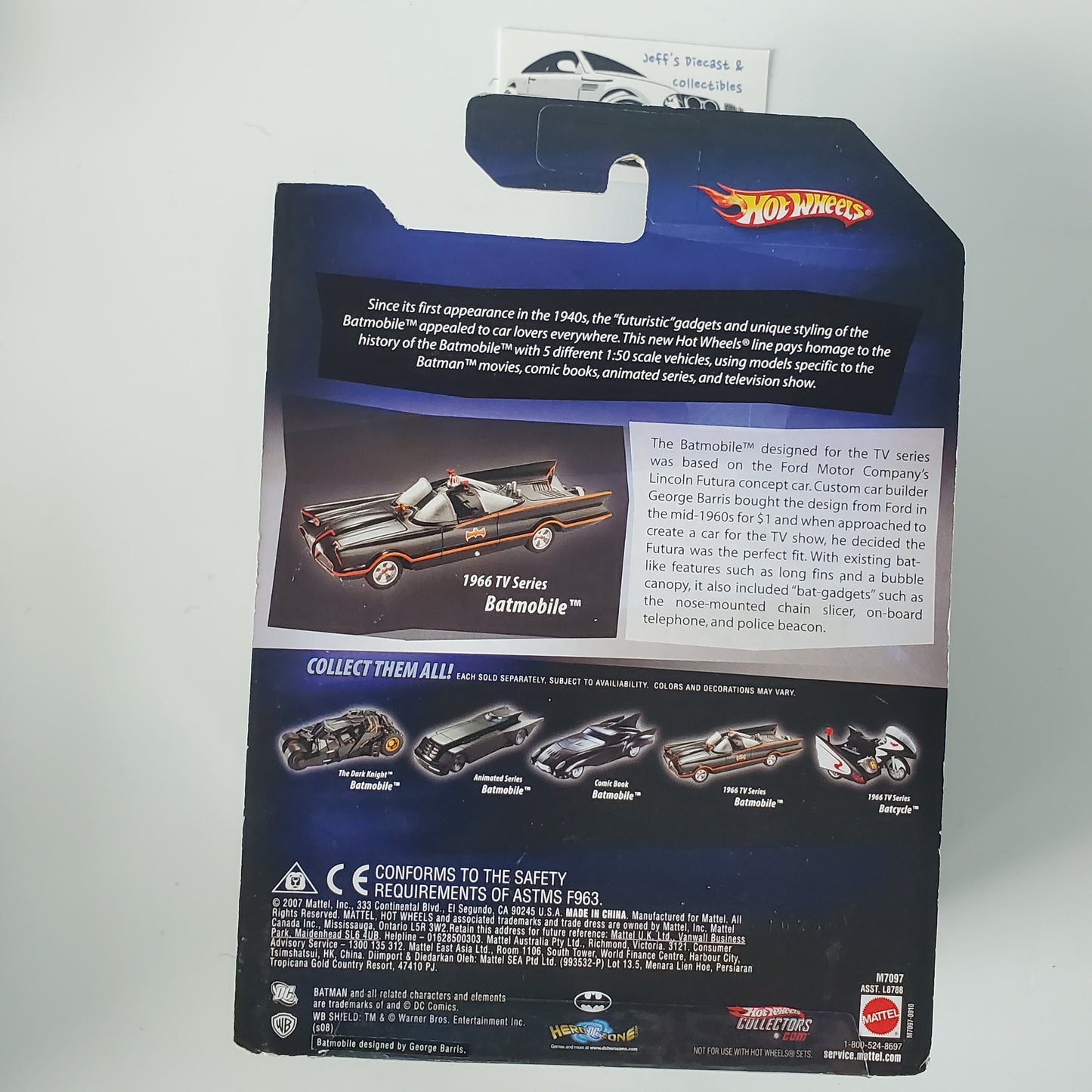 2007 Hot Wheels Batman 1966 TV Series Batmobile 1:50 Scale