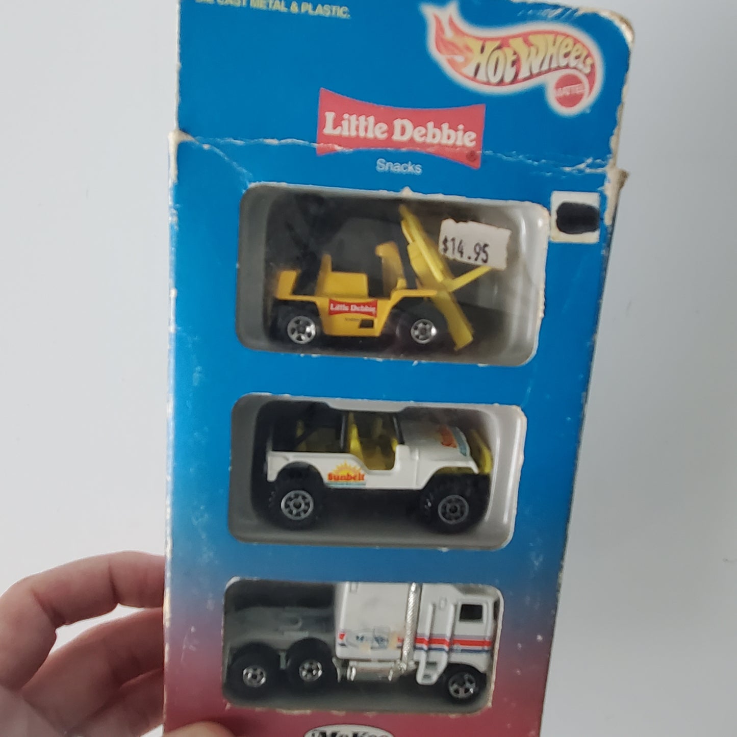 1996 Hot Wheels Little Debbie Series II 3 Pack Thunder Roller, Jeep, Forklift