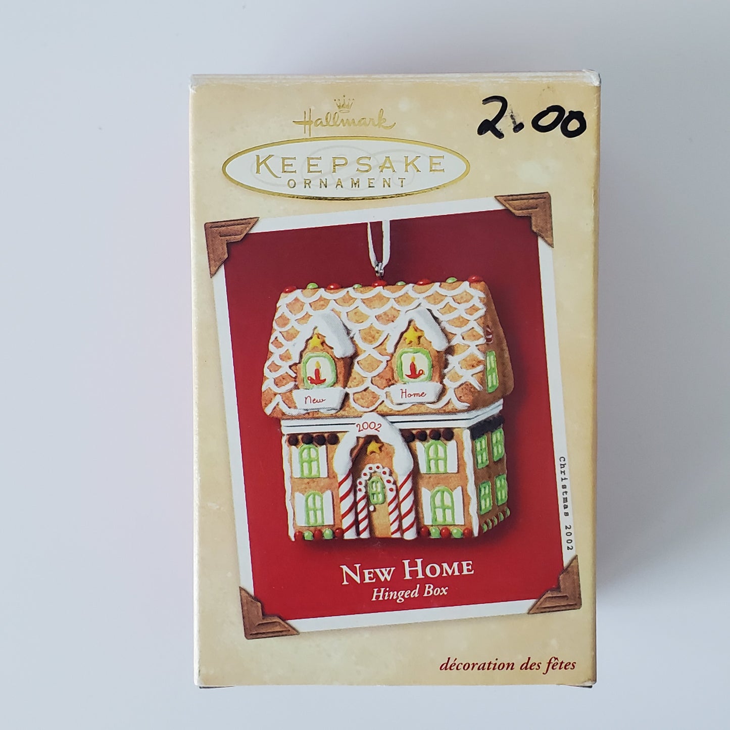 2002 Hallmark New Home Christmas Ornament Porcelain Box