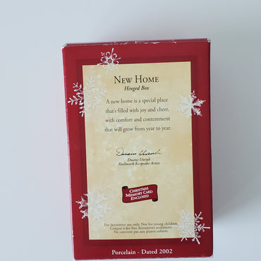 2002 Hallmark New Home Christmas Ornament Porcelain Box