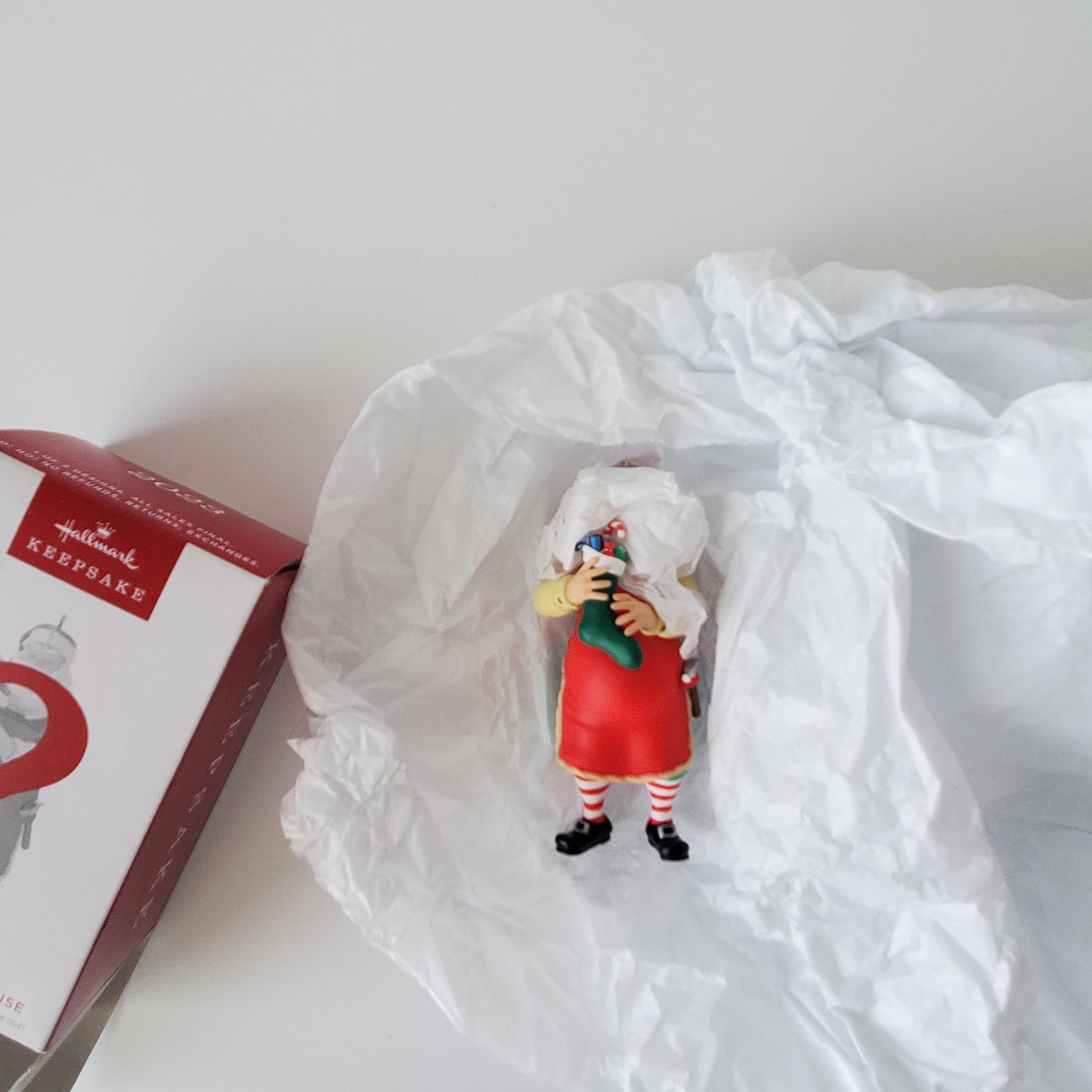 2023 Hallmark Toymaker Santa Surprise Rare Red Paint Ornament