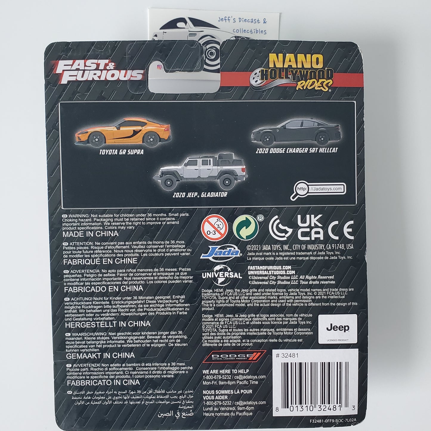 Jada Toys Nano Fast and Furious F9 Fast Saga