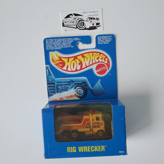 1990 Hot Wheels Rig Wrecker #46 Blue Card International Box/Card ***Rare!