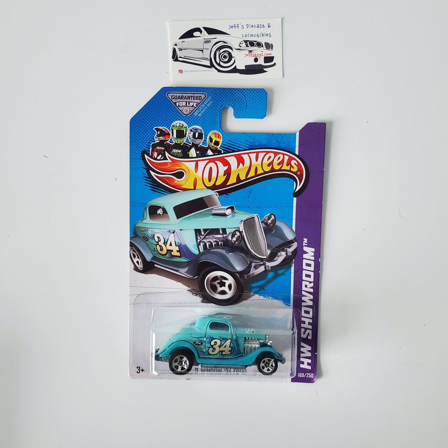 2013 Hot Wheels '34 Ford 3-Window #189 Teal