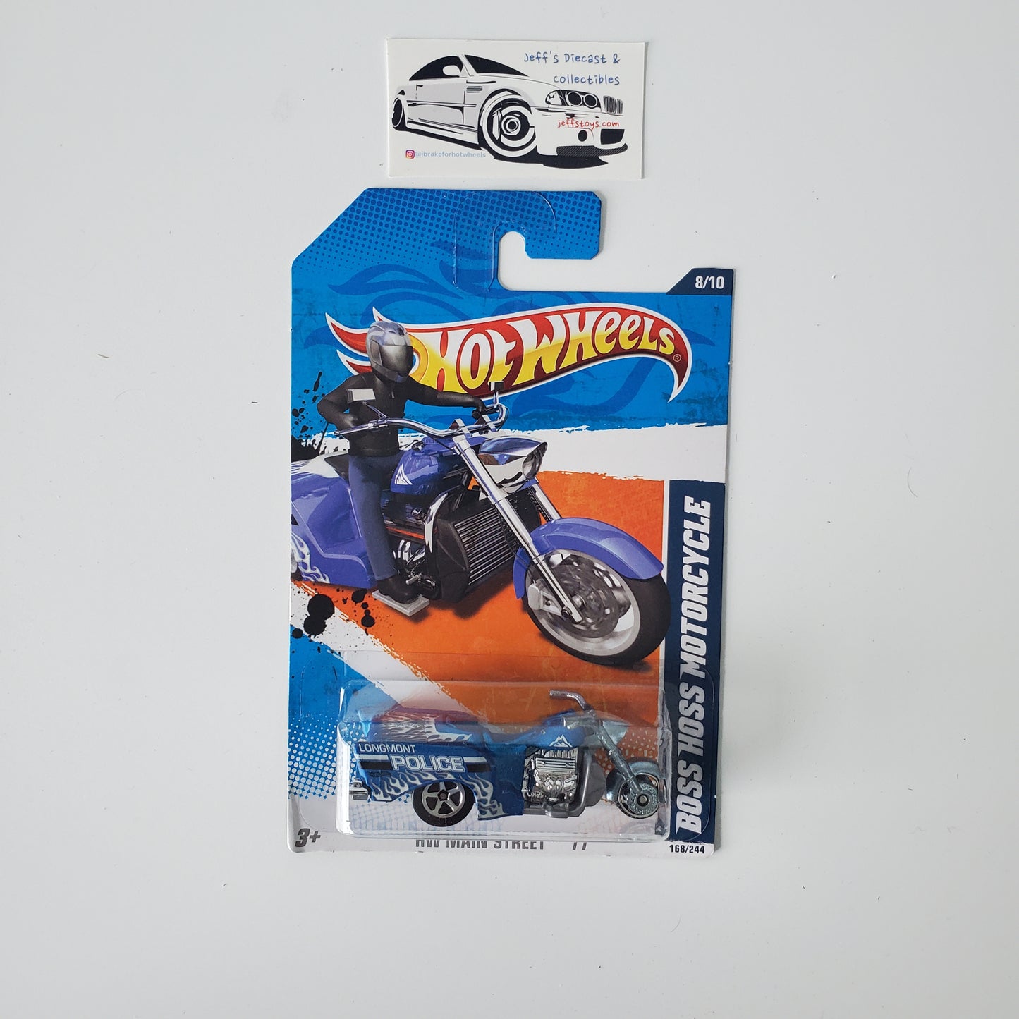 2011 Hot Wheels Boss Hoss Motorcycle #168 Blue