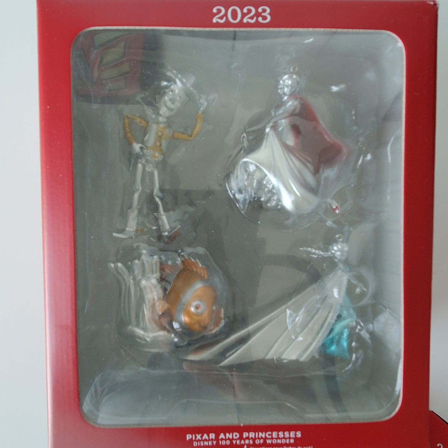 2023 Hallmark Disney Pixar and Princesses 100th Anniversary Christmas Ornament Set