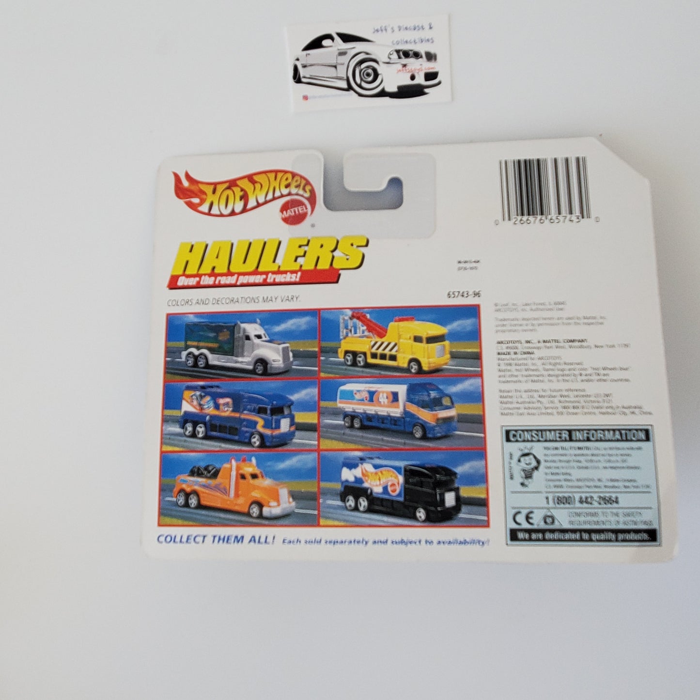 1998 Hot Wheels Haulers Cable Truck Orange