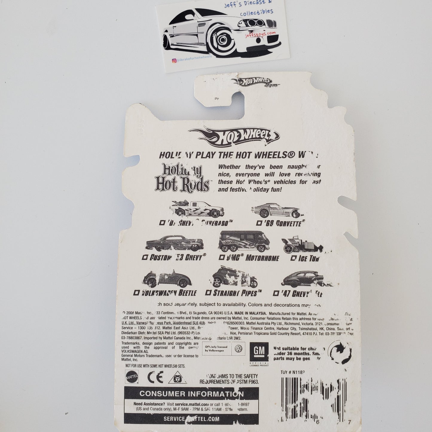 2008 Hot Wheels Holiday Hot Rods Volkswagen Beetle **Bad Card