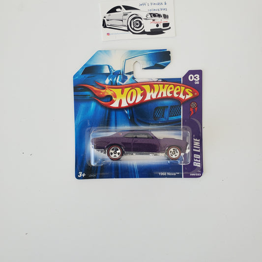 2006 Hot Wheels 1968 Nova Red Line Series #98 Rare Short Card