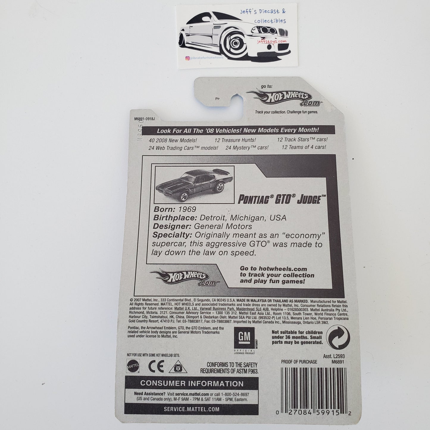 2008 Hot Wheels Pontiac GTO Judge #133