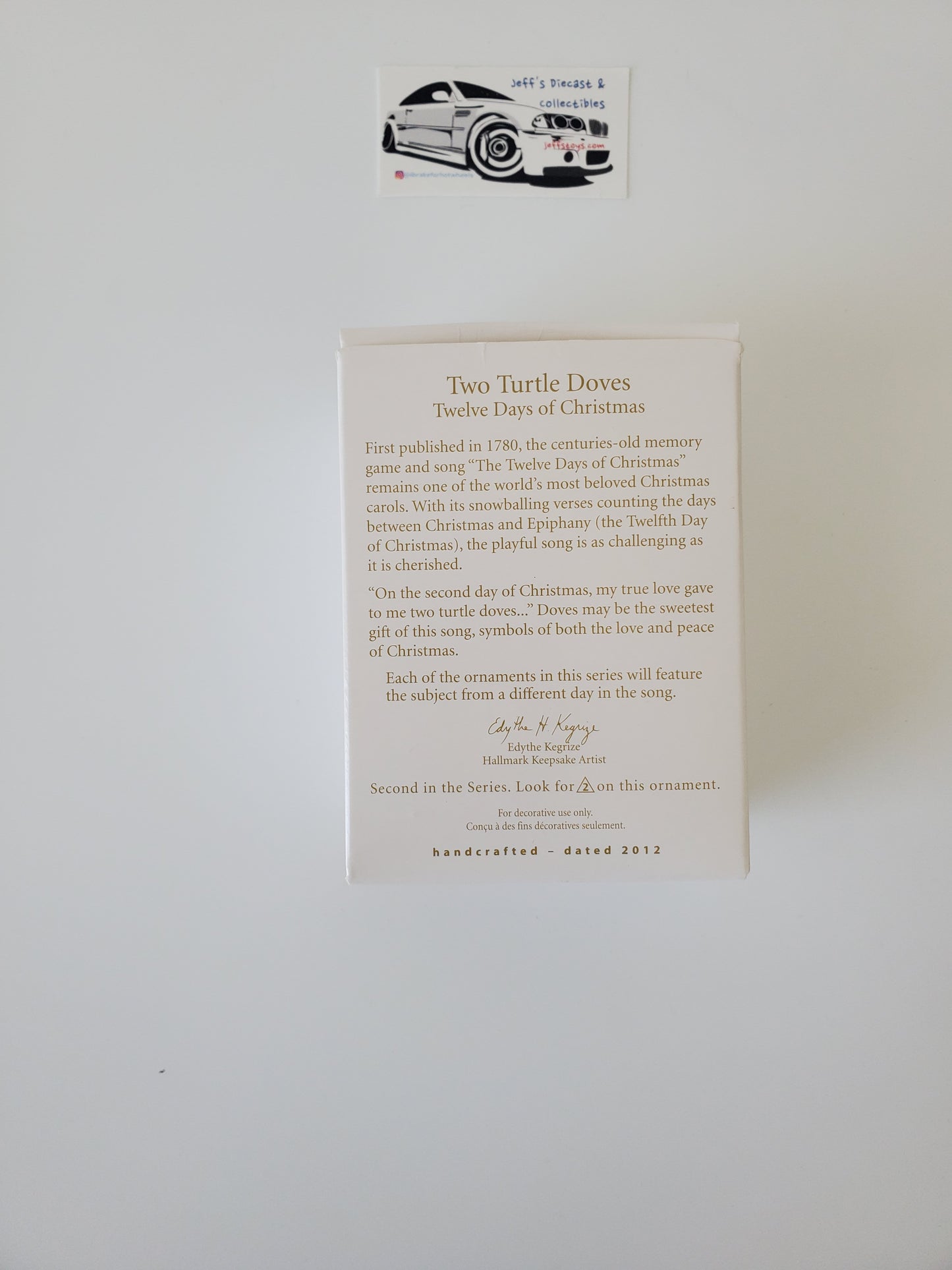 2012 Hallmark Two Turtle Doves - Used Excellent Condition