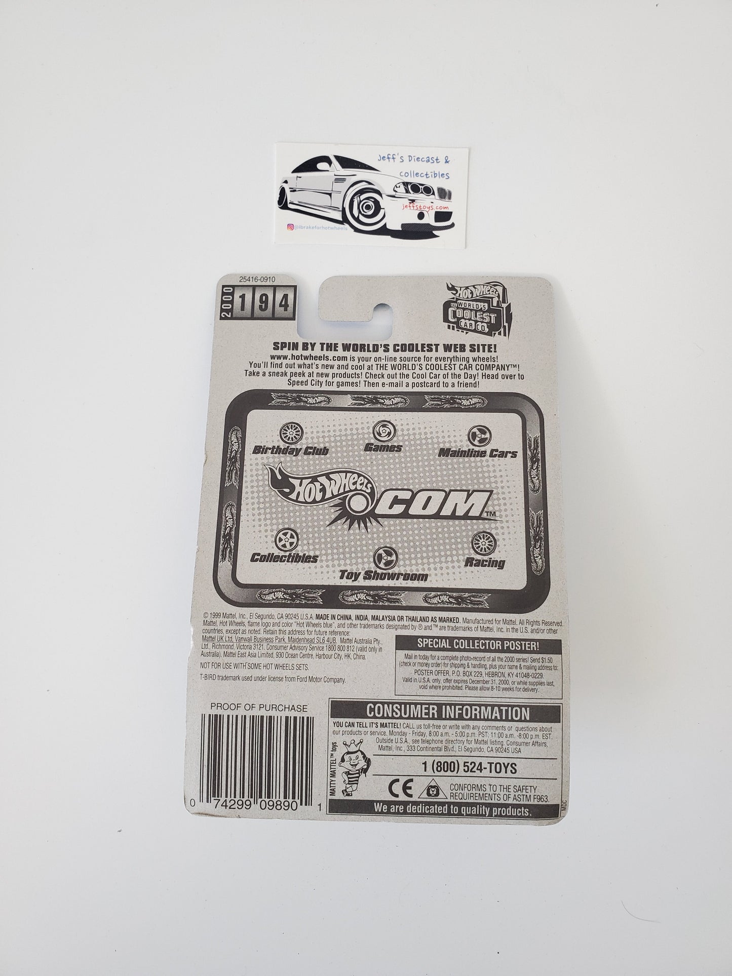 2000 Hot Wheels T-Bird Stocker #194