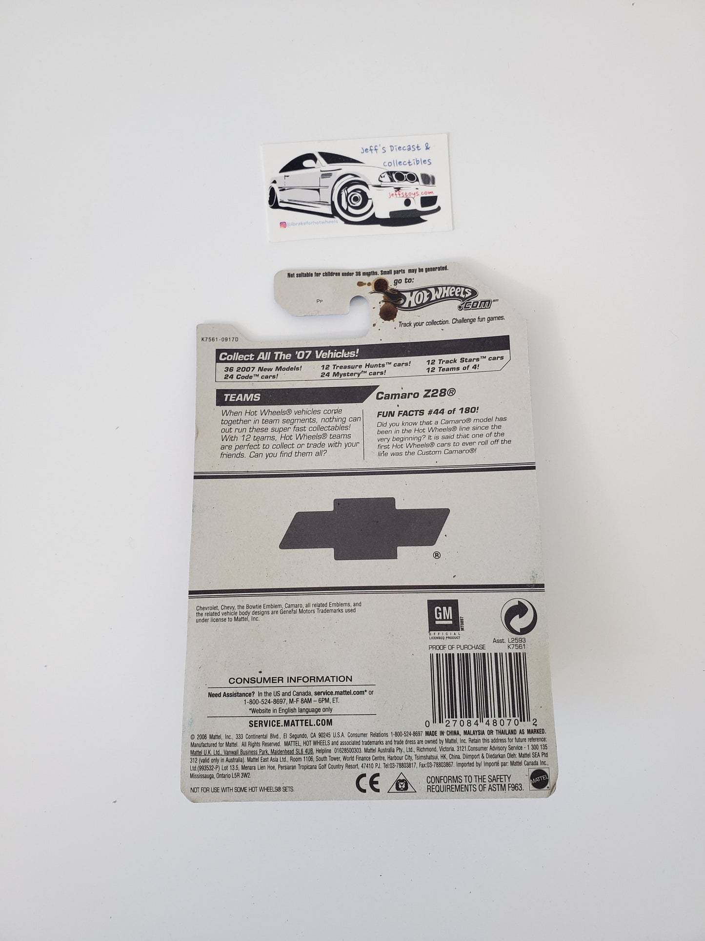 2007 Hot Wheels Camaro Z28 #44