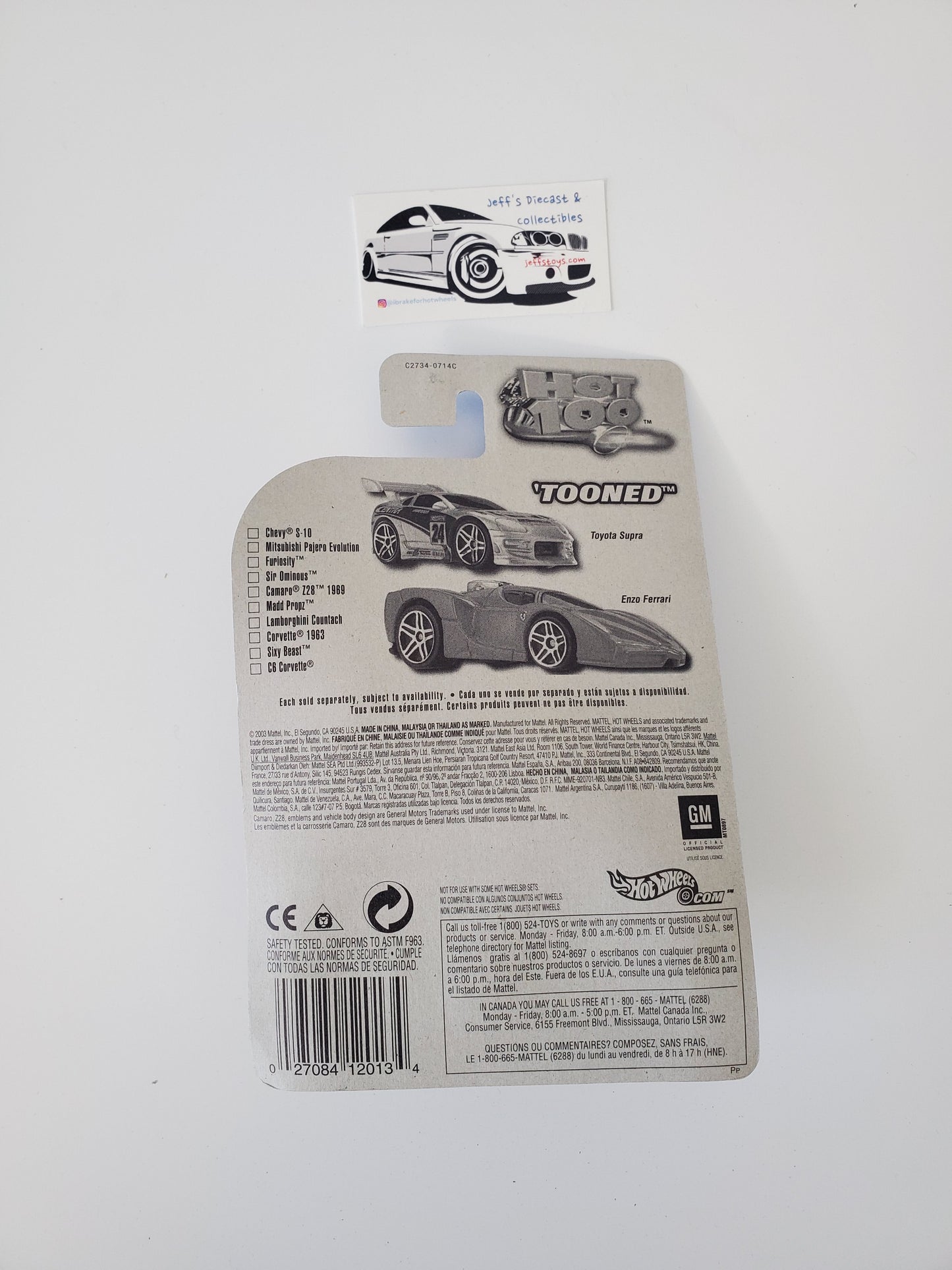 2004 Hot Wheels Tooned 1969 Camaro Z28 #71