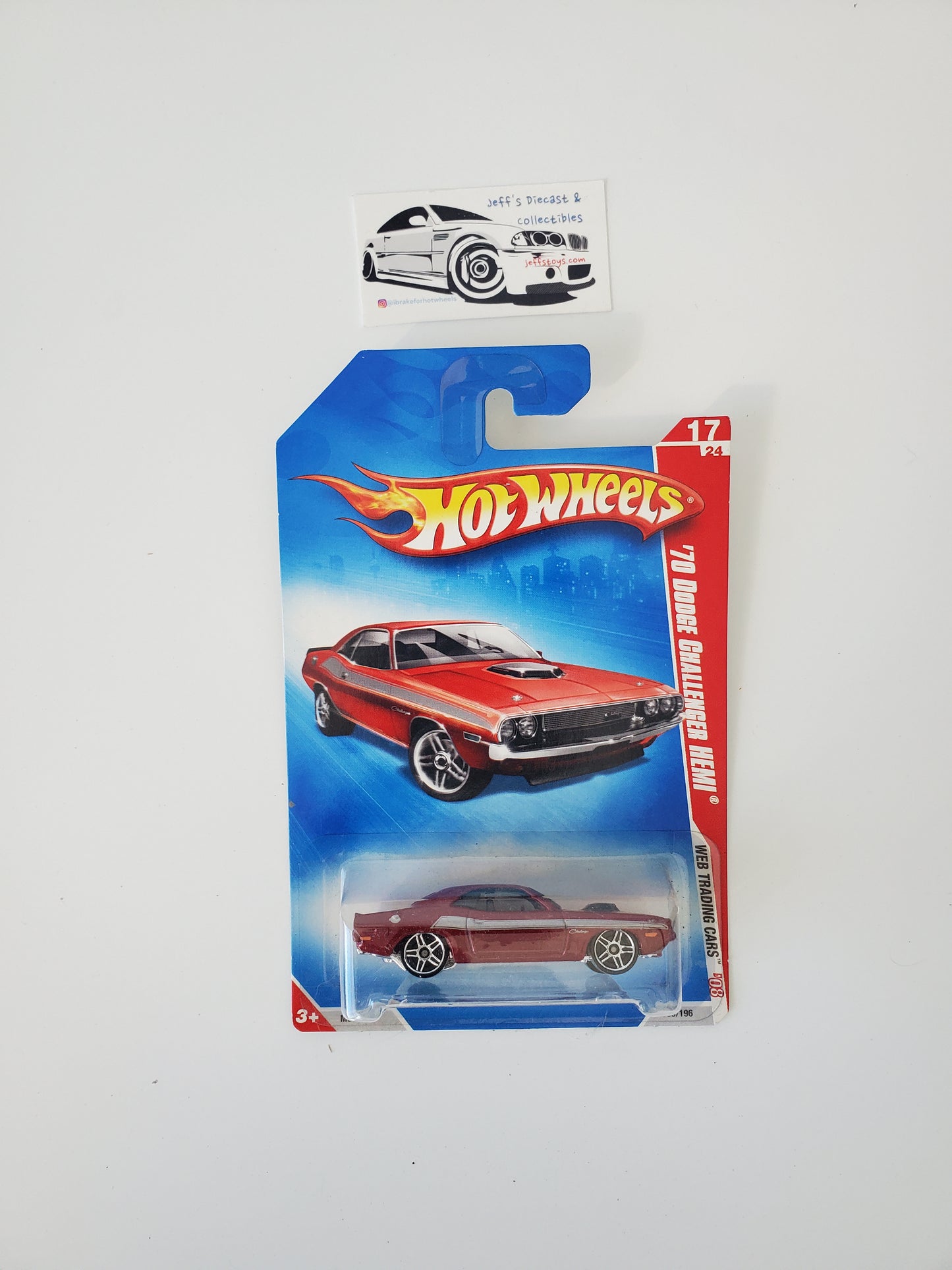 2008 Hot Wheels '70 Dodge Challenger Hemi #93 Red
