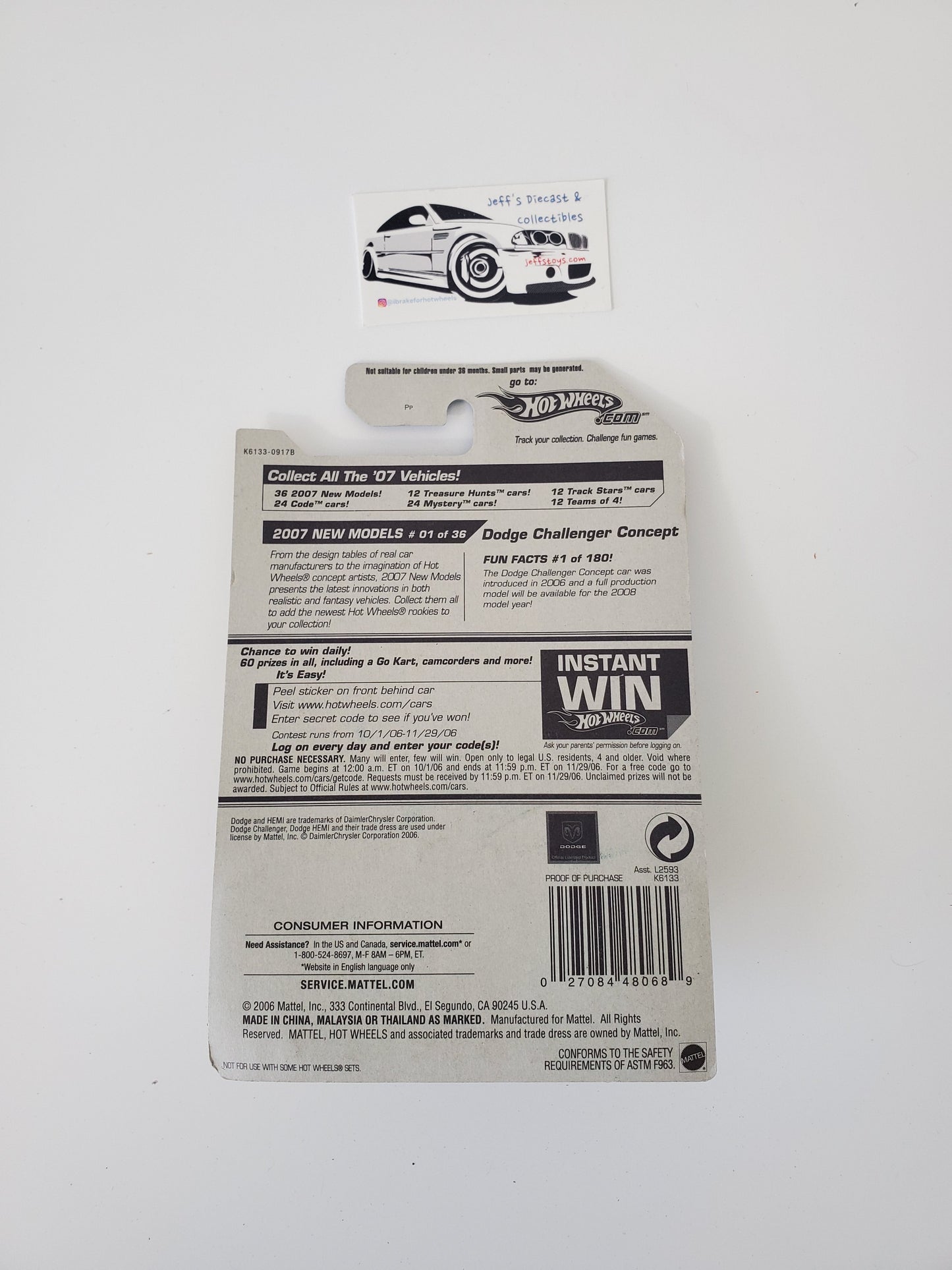 2007 Hot Wheels Dodge Challenger Concept #1 Orange