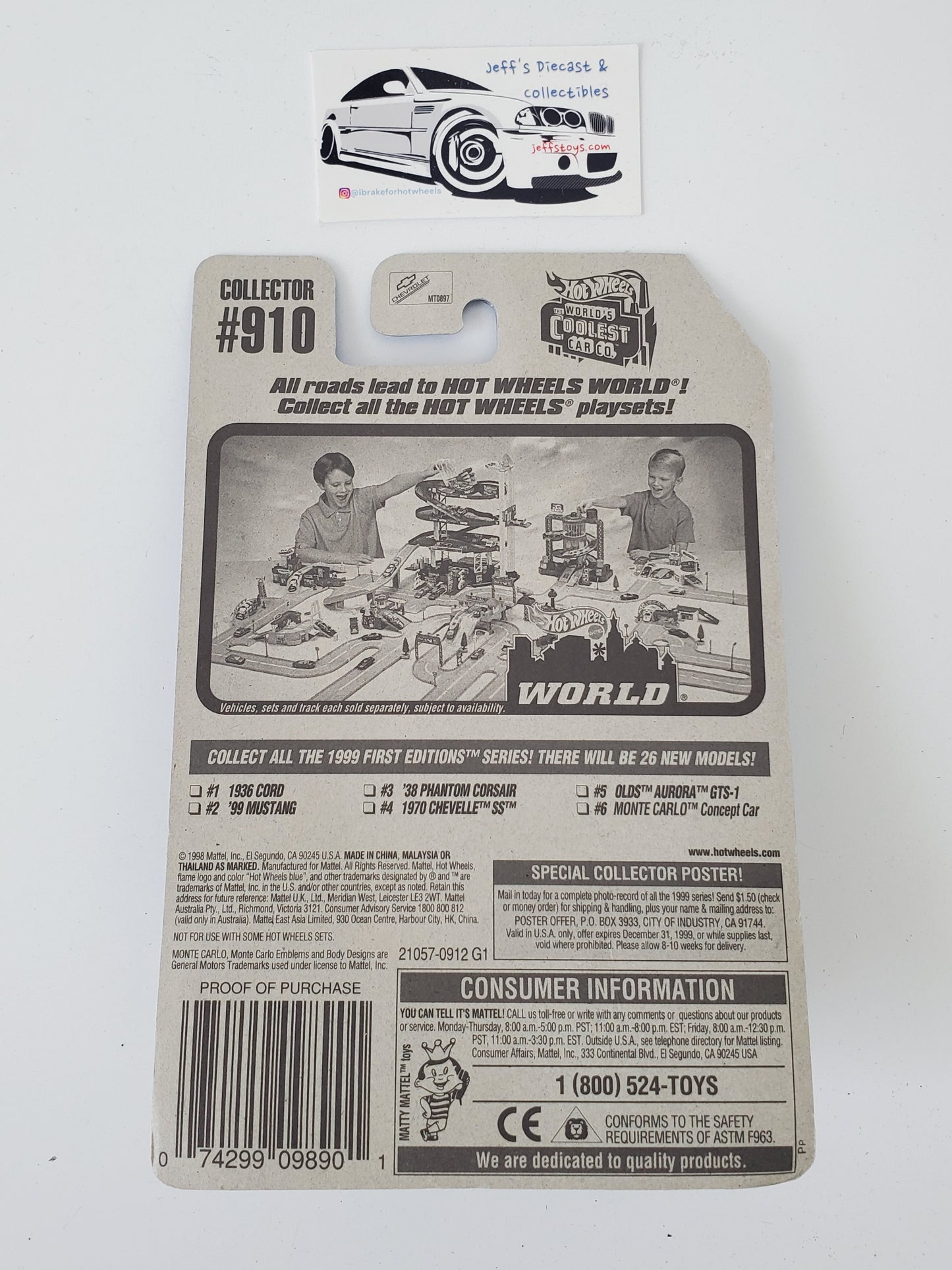 1999 Hot Wheels Monte Carlo Concept Car #910