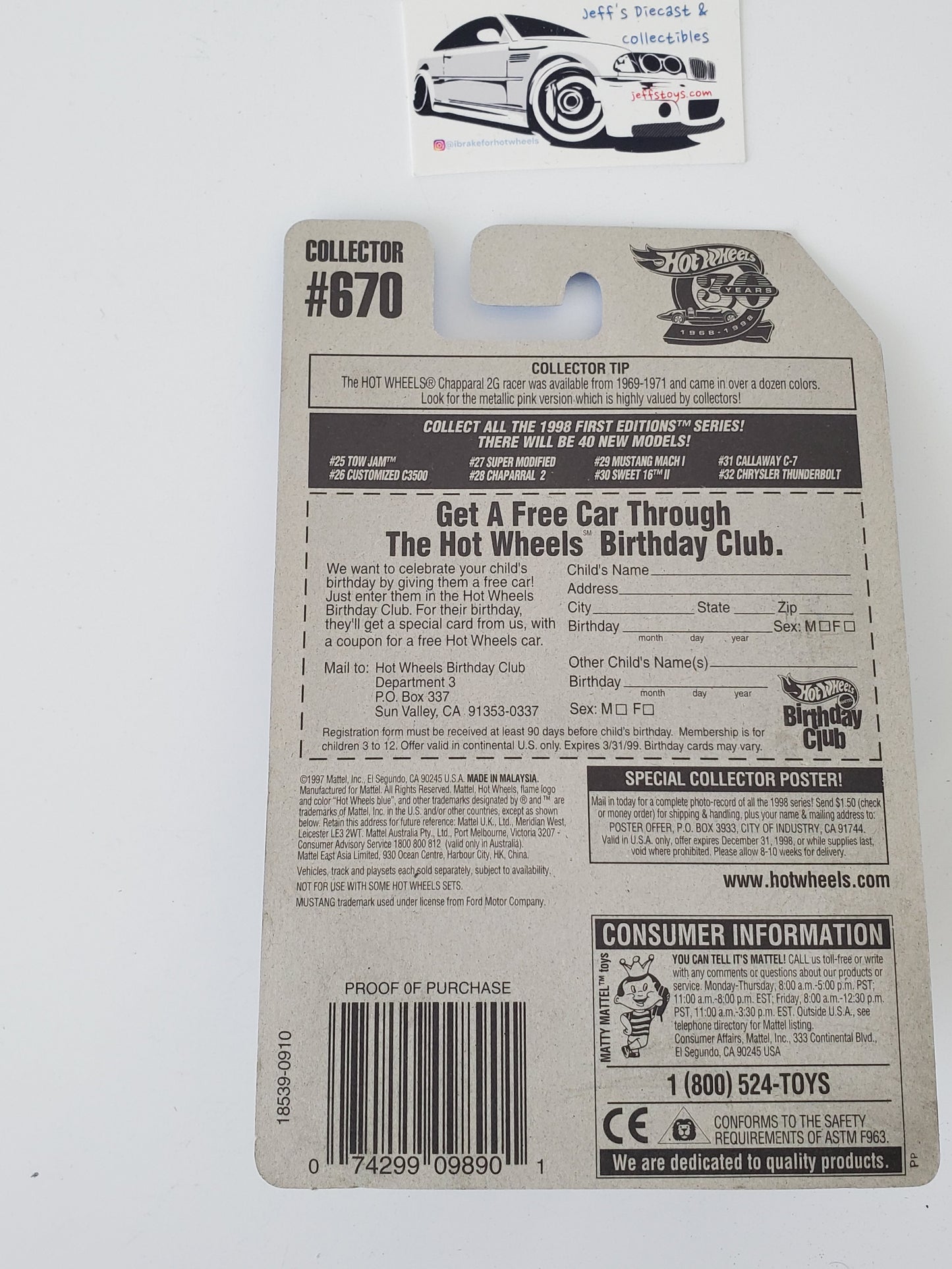 1998 Hot Wheels Mustang Mach 1 #670