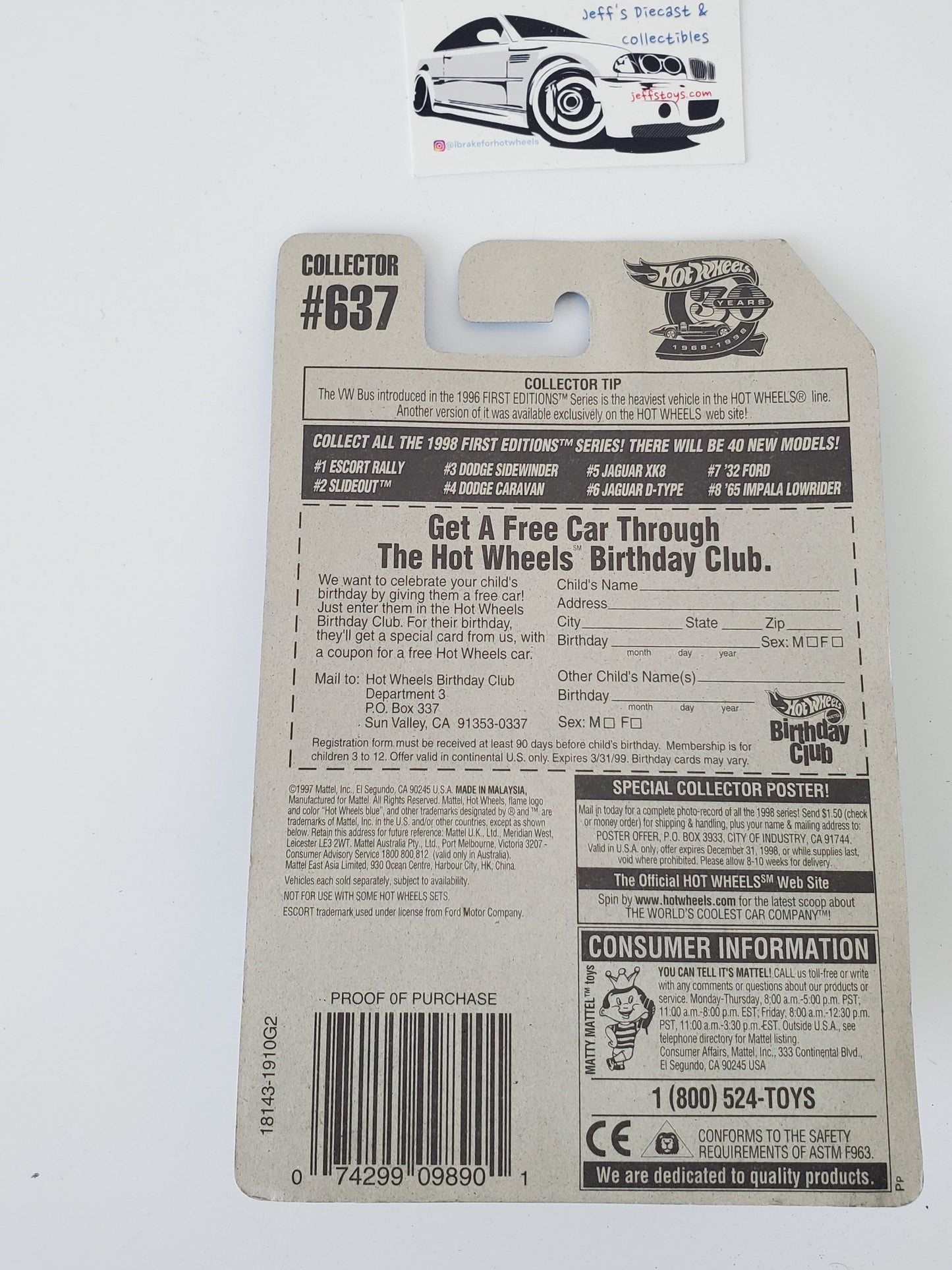 1998 Hot Wheels Ford Escort Rally #637