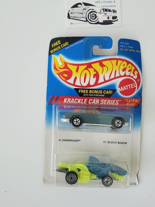 1994 Hot Wheels Krackle Car Series 2 Pack '63 Corvette & Sharkruiser