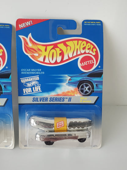 1996 Hot Wheels Silver Series II - Complete Set of 4 Wienermobile, etc