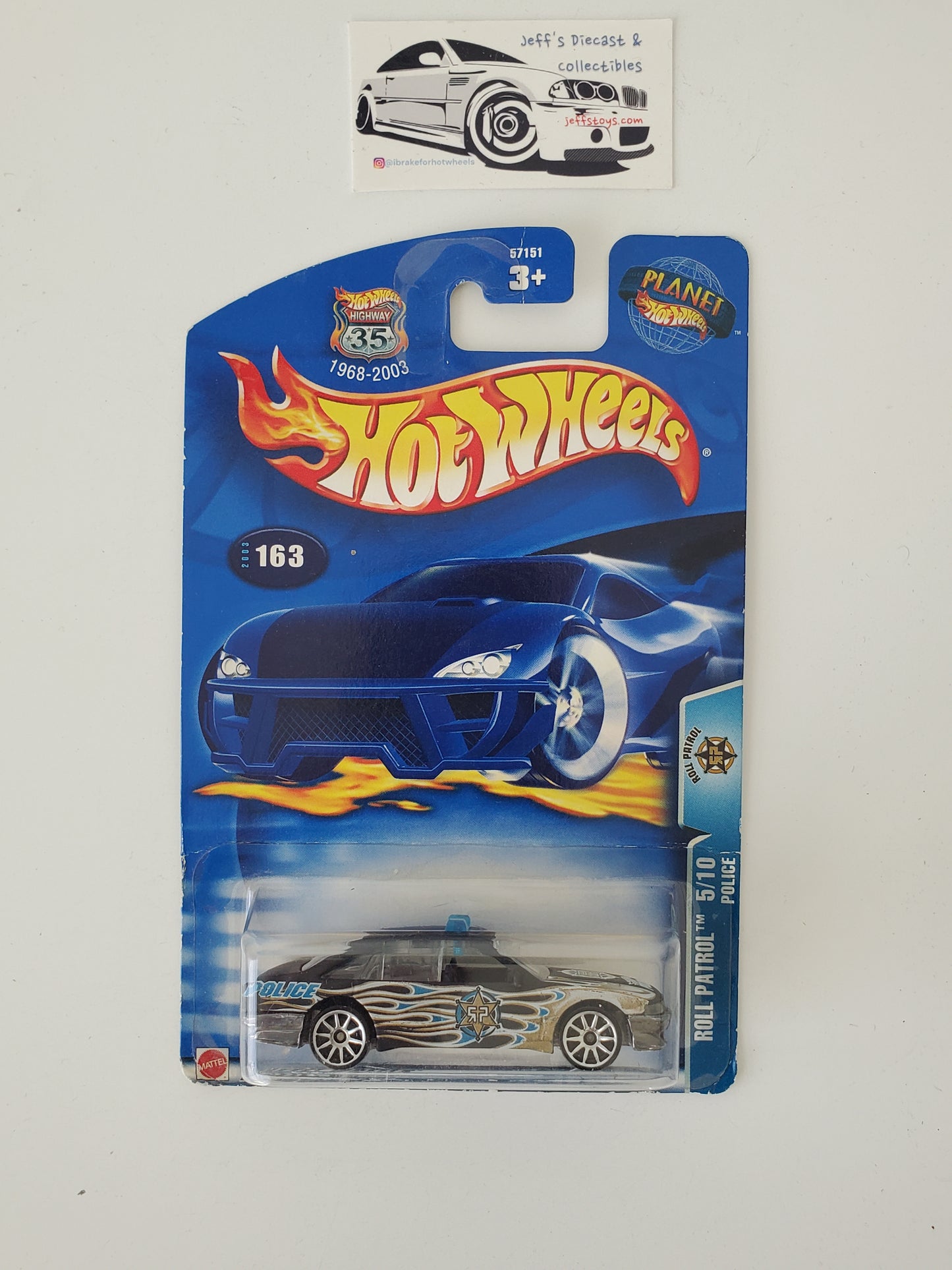 2003 Hot Wheels Roll Patrol Police Car #163